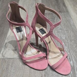 Elegant White House Black Market Pink Strappy Heels